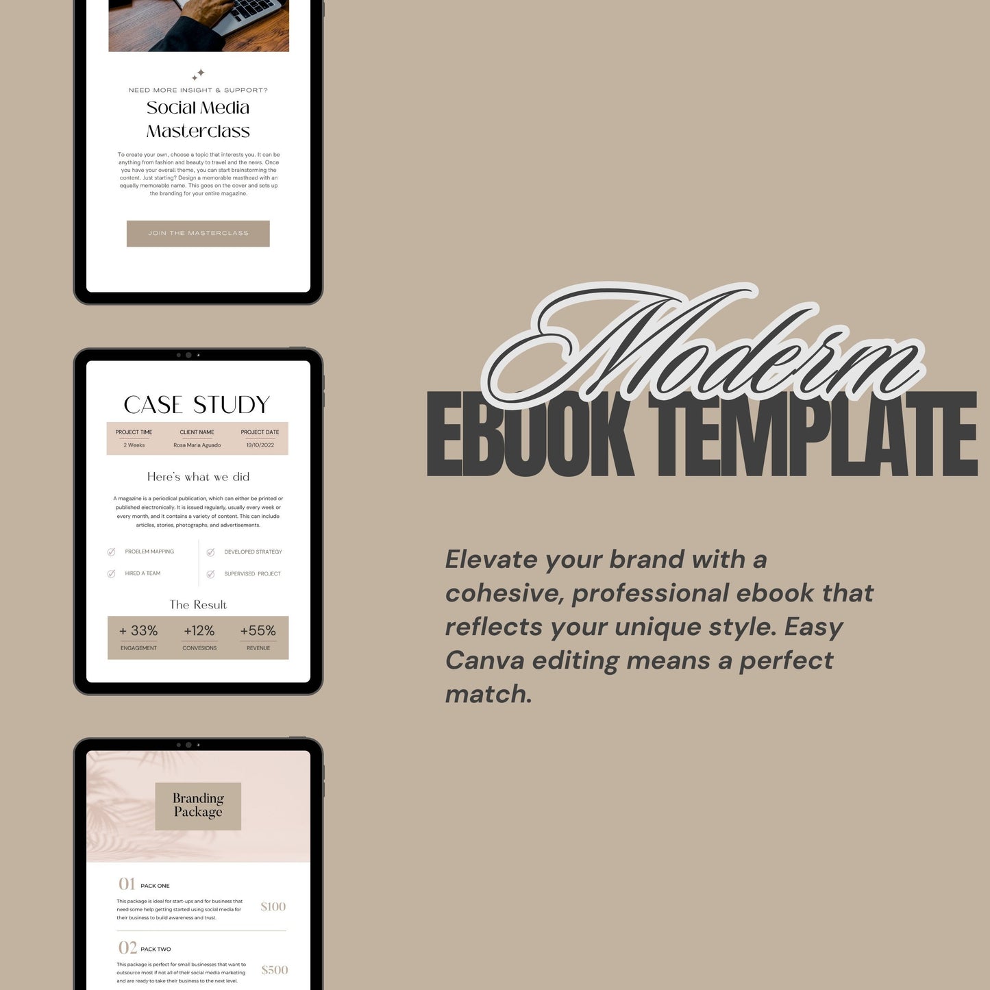 Modern Ebook/ Workbook Template Canva Editable- DFY Digital Product