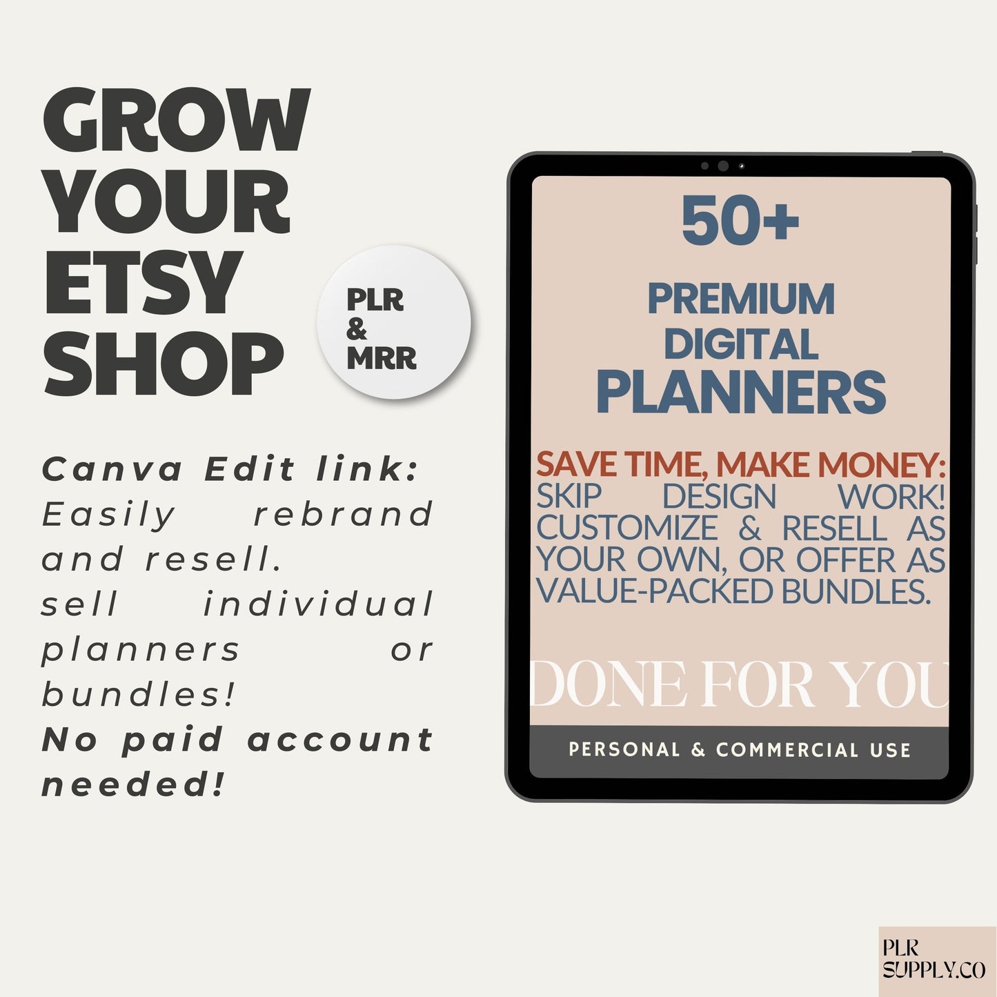 PLR Planner Bundle Master Resell Rights Digital Planner für den Verkauf auf Etsy PLR Digital Products MRR Business Planner-Vorlagen