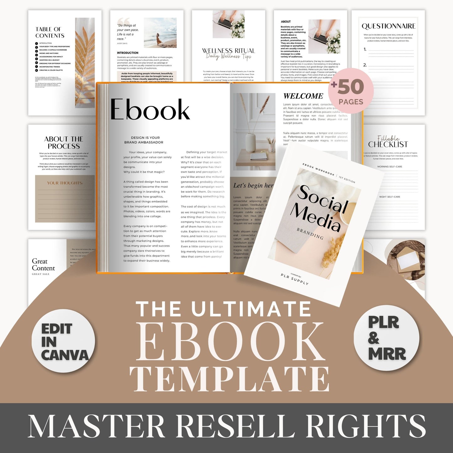 Modern Ebook/ Workbook Template Canva Editable- DFY Digital Product
