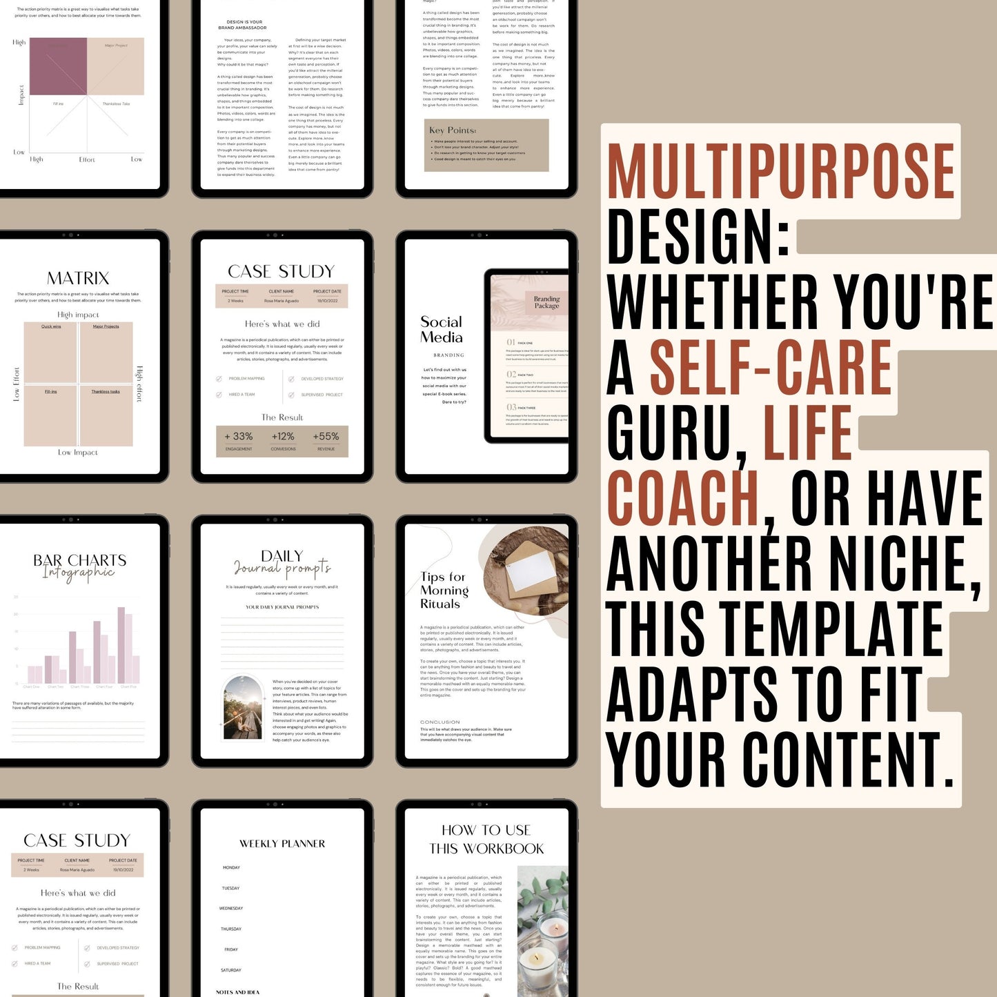 Modern Ebook/ Workbook Template Canva Editable- DFY Digital Product
