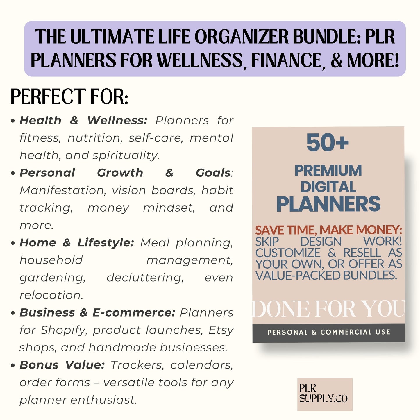 PLR Planner Bundle Master Resell Rights Digital Planner für den Verkauf auf Etsy PLR Digital Products MRR Business Planner-Vorlagen