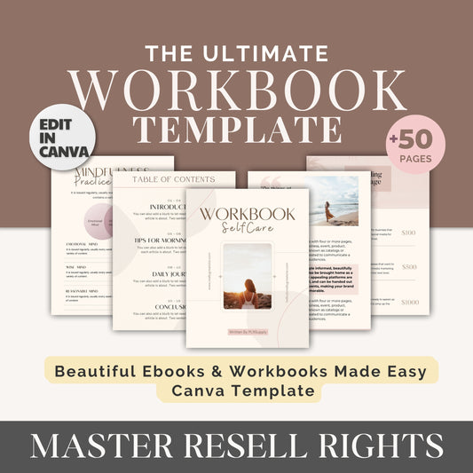 PLR Workbook Template Canva Editable- DFY Digital Product