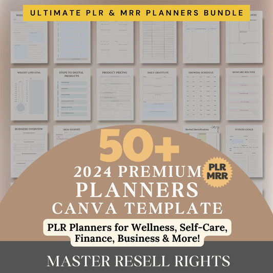 PLR Planner Bundle Master Resell Rights Digital Planner für den Verkauf auf Etsy PLR Digital Products MRR Business Planner-Vorlagen