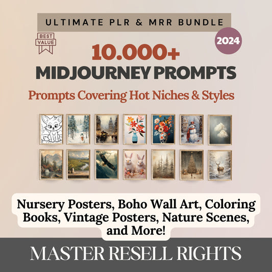 PLR Midjourney Prompts Master Resell Rights- DFY Digital Product