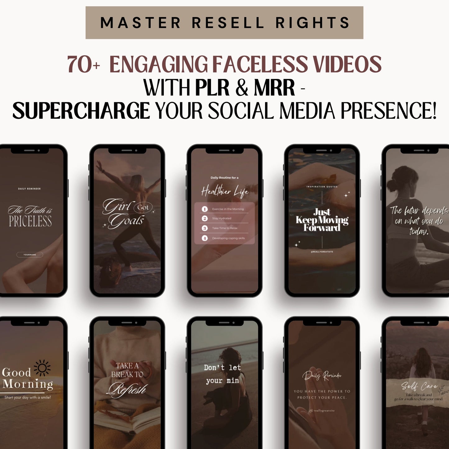 Faceless Wellness Instagram Reels Bundle with Resell Rights- DFY Digital Product