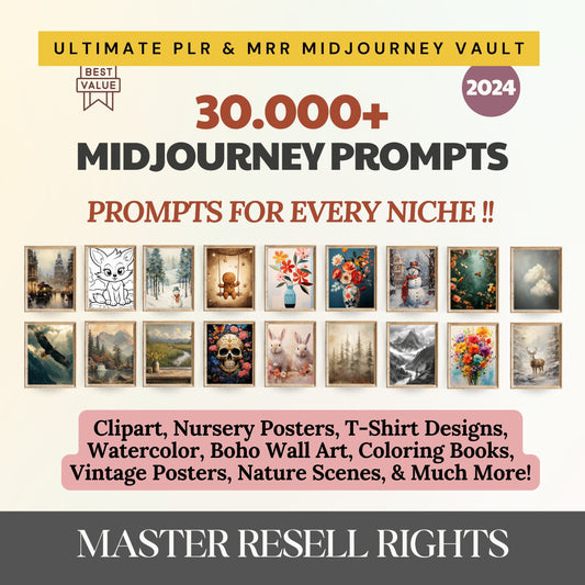 Midjourney Prompts Bundle Master Resell Rights- DFY Digital Product