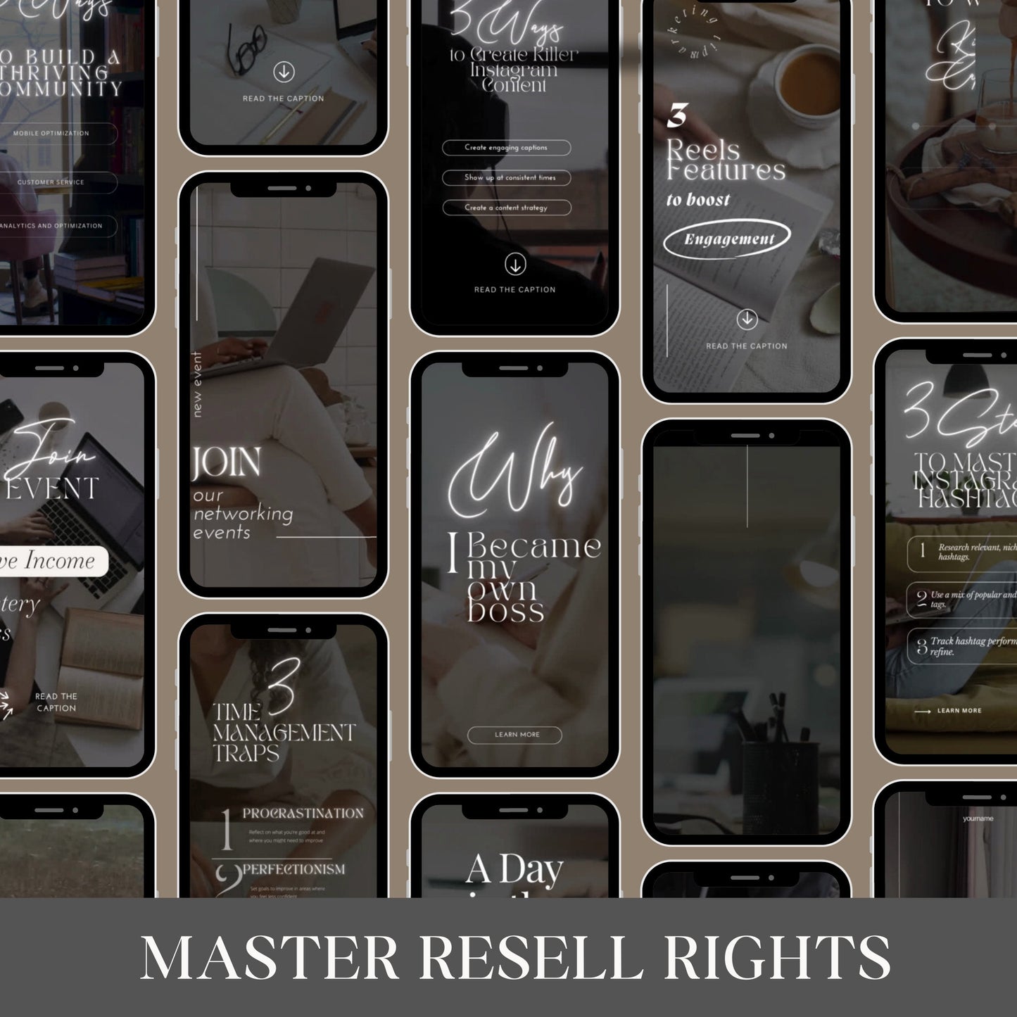 MRR Faceless Instagram Reels Coaching-Vorlagen Master Resell Rights &amp; PLR Faceless Marketing Branding Kit Instagram-Vorlagen Verkaufen auf Etsy