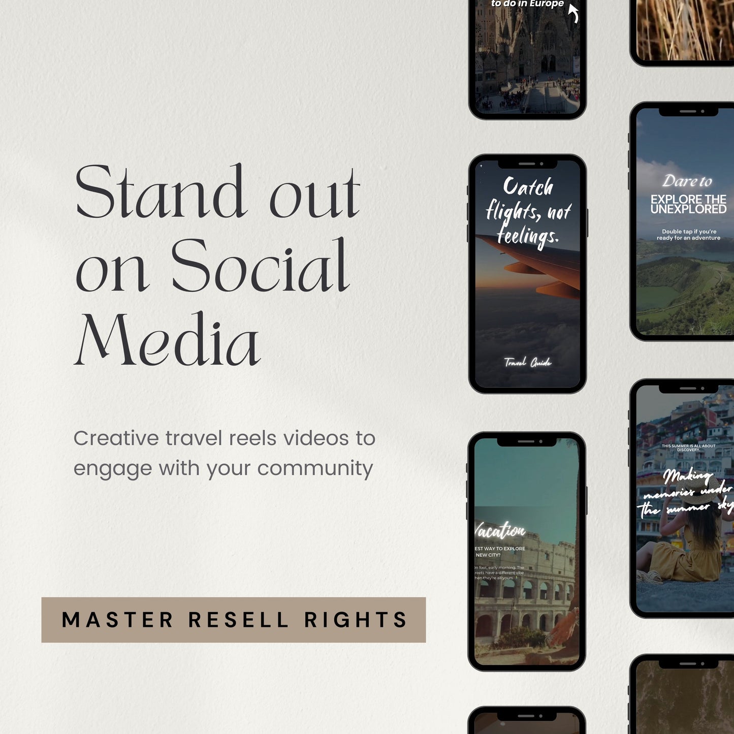 Faceless Instagram Travel Reels PLR Bundle Master Resell Rights- DFY Digital Product