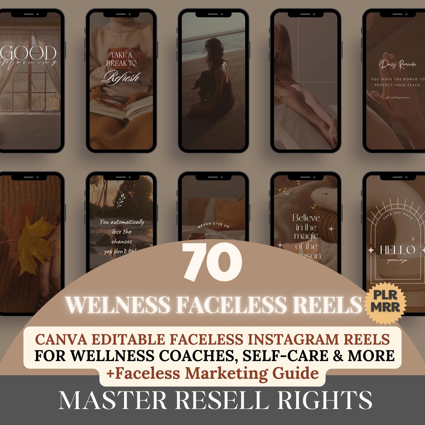 Faceless Instagram Reels Master Resell Rights Social Media Manager Faceless Videos Life Coach Branding Kit PLR Digitale Produkte Etsy-Verkäufer