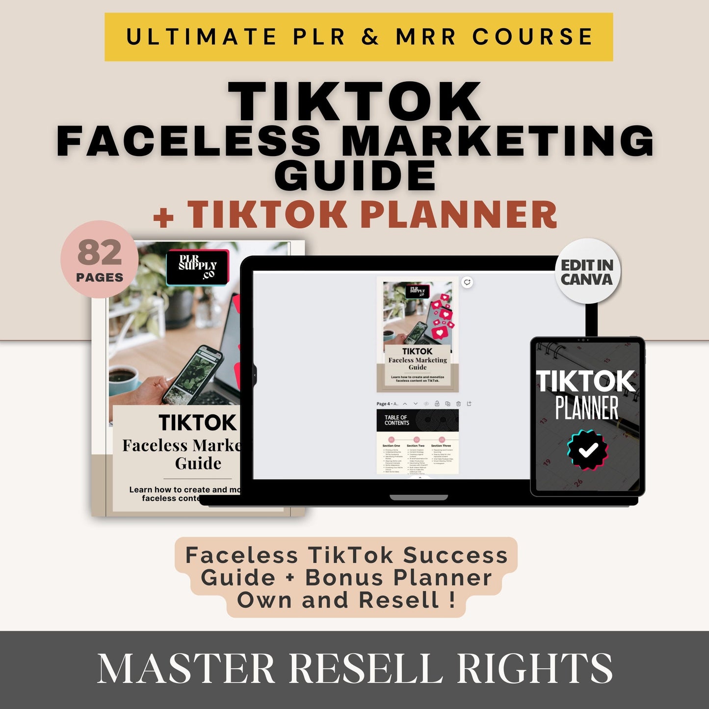 TikTok Faceless Marketing Course with Resell Rights- DFY Digital Product