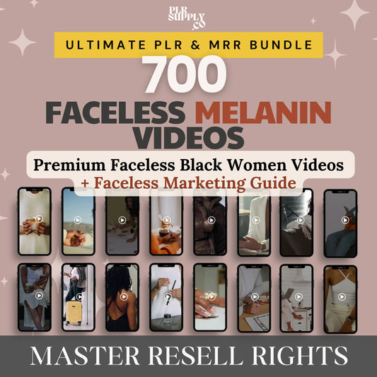 Melanin Faceless Videos Bundle Master Resell Rights- DFY Digital Product