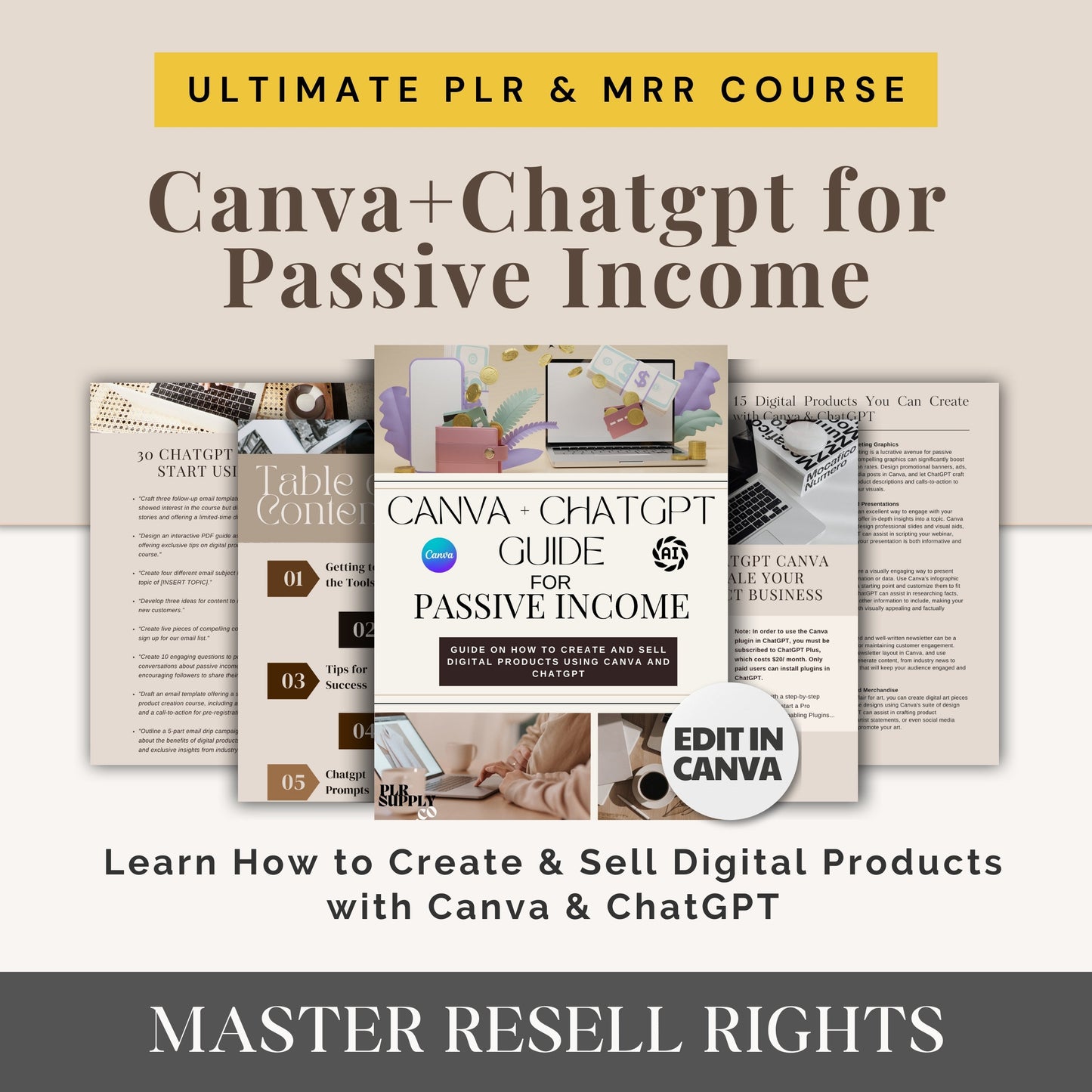 Chatgpt & Canva for Passive Income Course with Resell Rights- DFY Digital Product