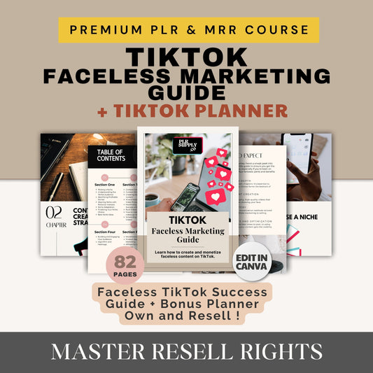 TikTok Faceless Marketing Course with Resell Rights- DFY Digital Product