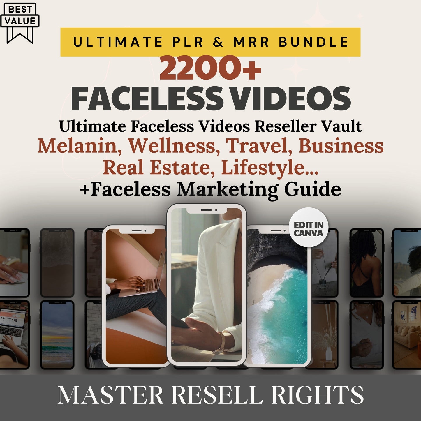 Faceless Reels Videos Mega Bundle with Resell Rights + Faceless Guide- DFY Digital Product