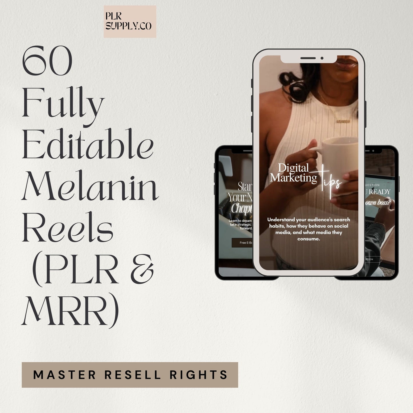 PLR Faceless Melanin Reels Videos Master Resell Rights Black Women Video