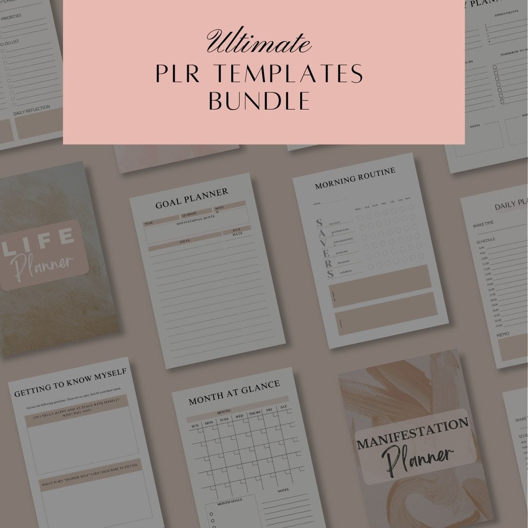 Ultimate PLR Templates Bundle, MRR Canva Templates