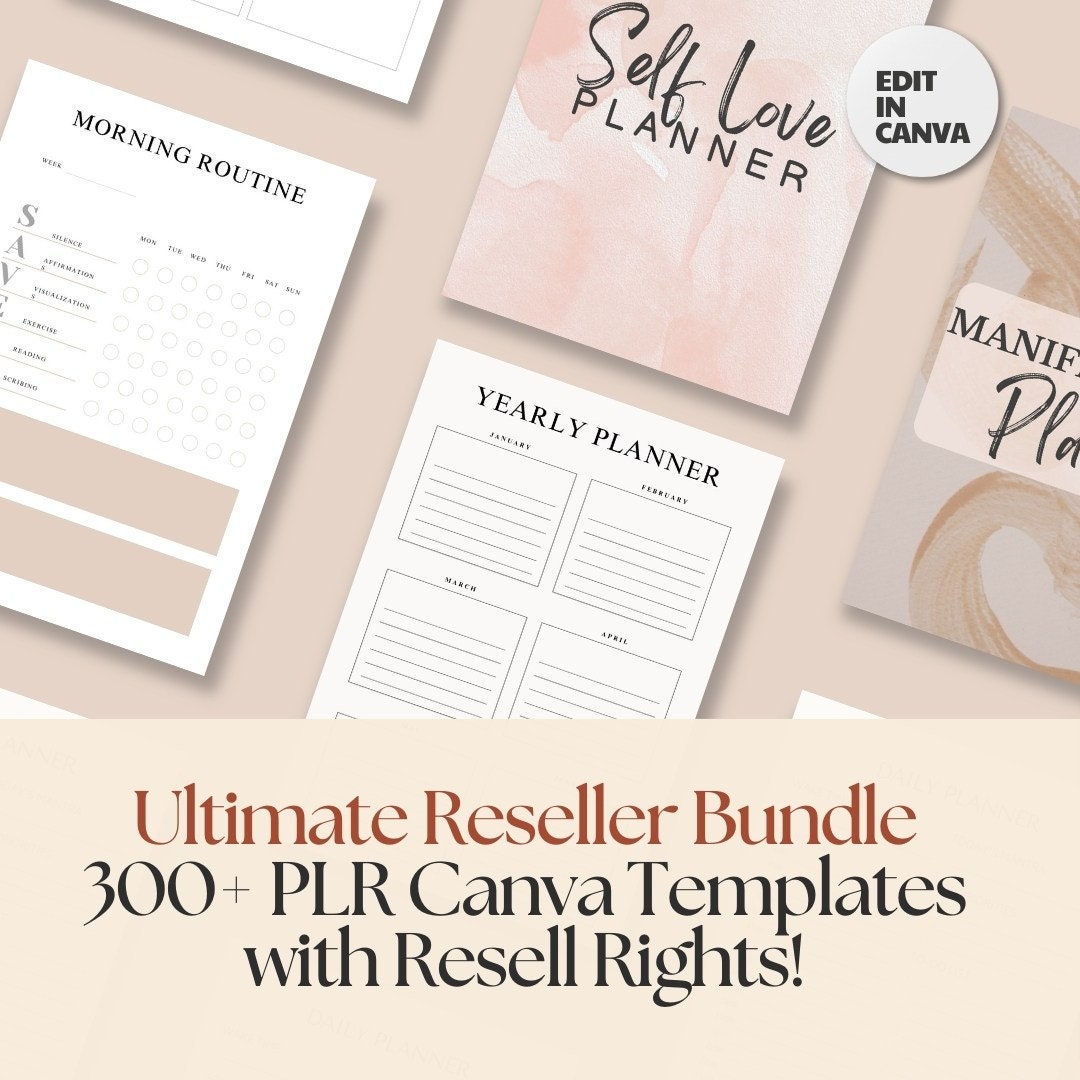 Ultimate PLR Templates Bundle, MRR Canva Templates