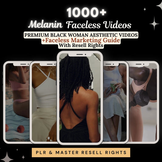 MRR Melanin Faceless Videos Master Resell Rights PLR Melanin Reels Black Women Videos