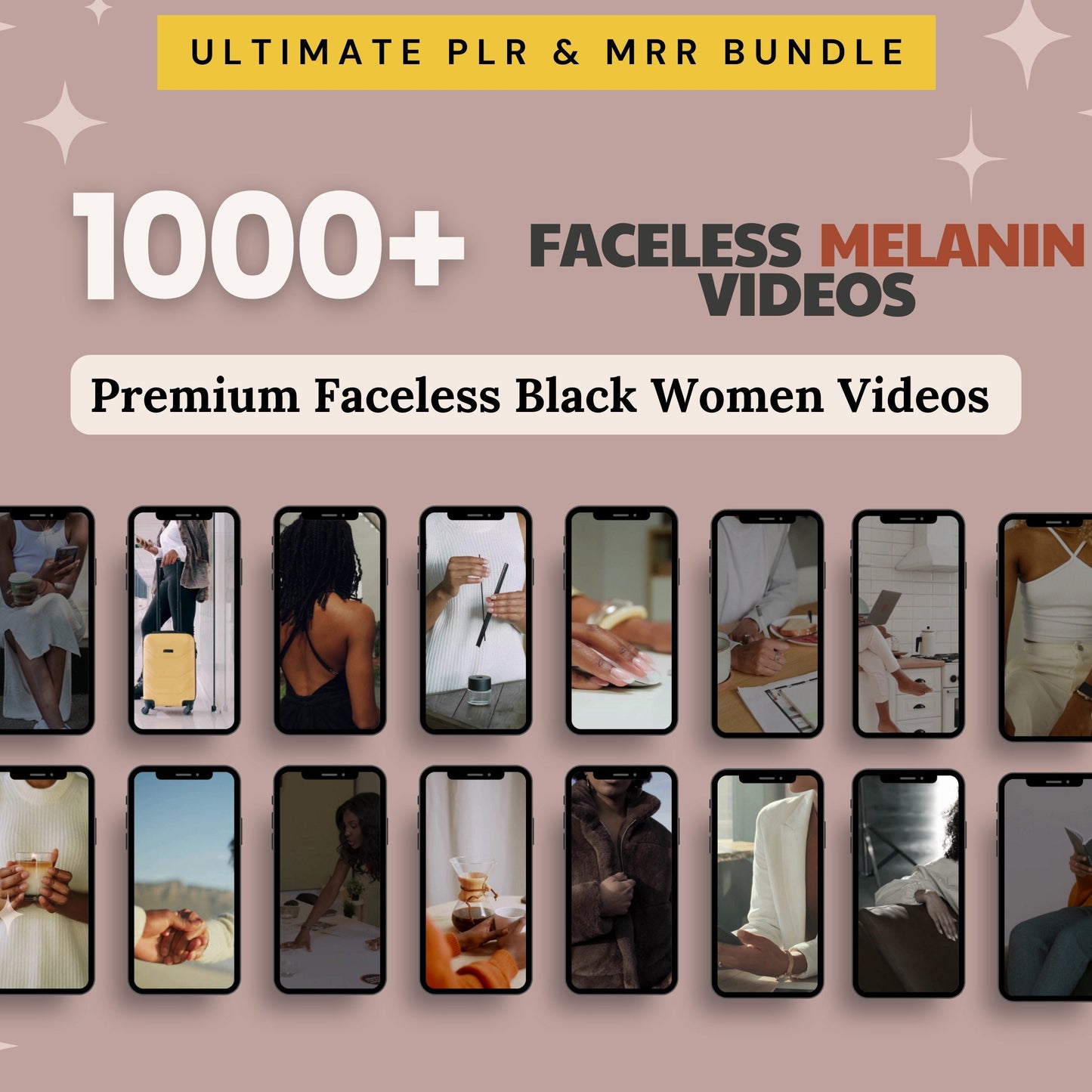 MRR Melanin Faceless Videos Master Resell Rights PLR Melanin Reels Black Women Videos