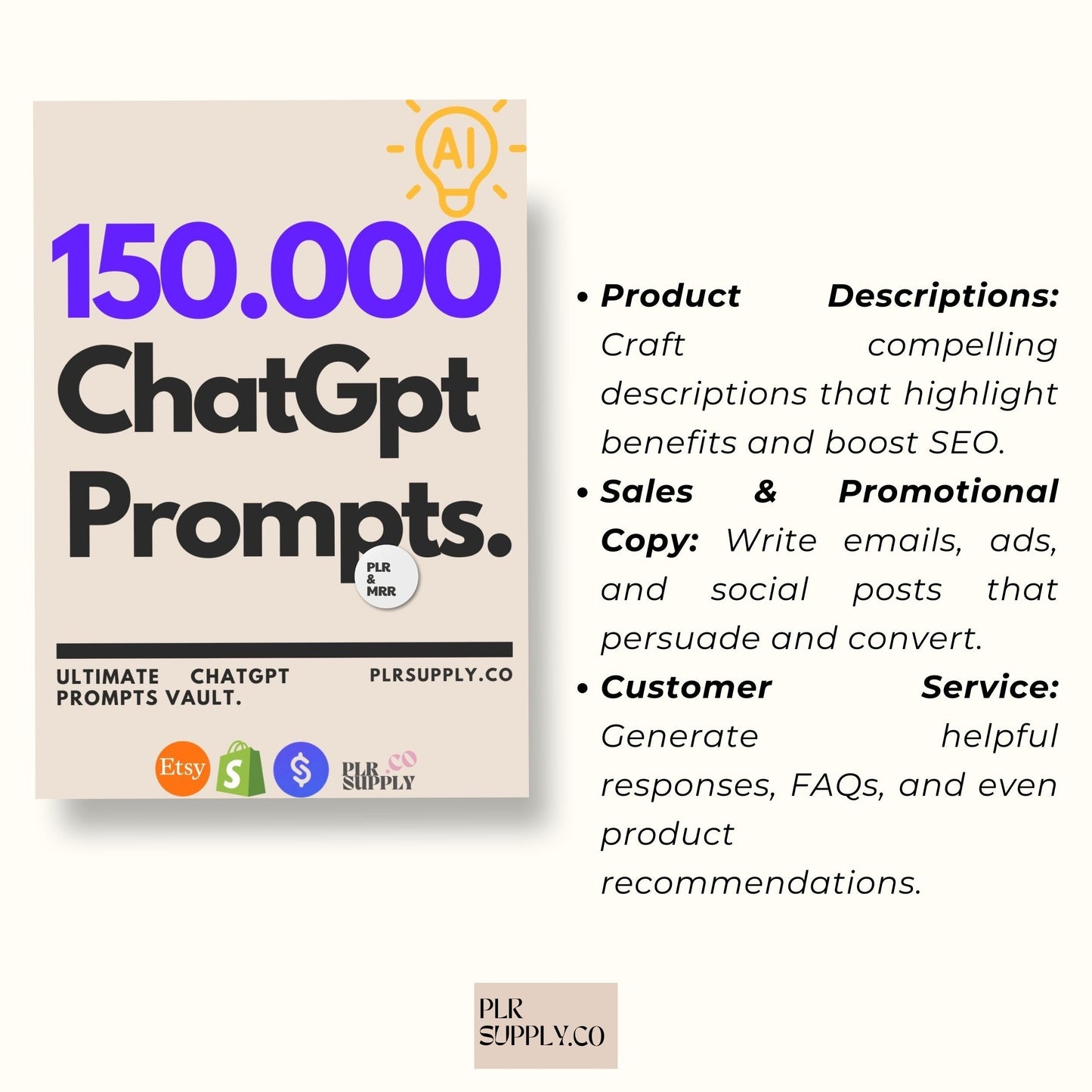 ChatGpt Prompts Mega Bundle Master Resell Rights- DFY Digital Product