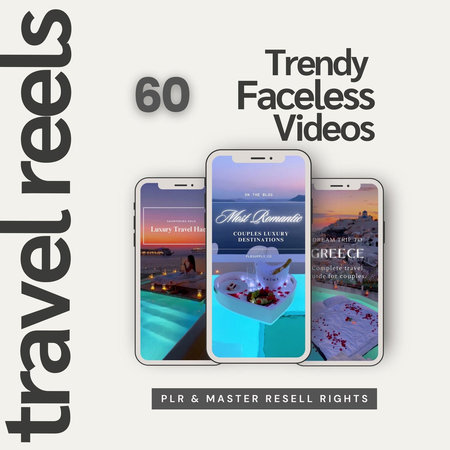 Travel Reels Faceless Luxury Travel Reels MRR Instagram Template Travel Influencer Luxury Reels