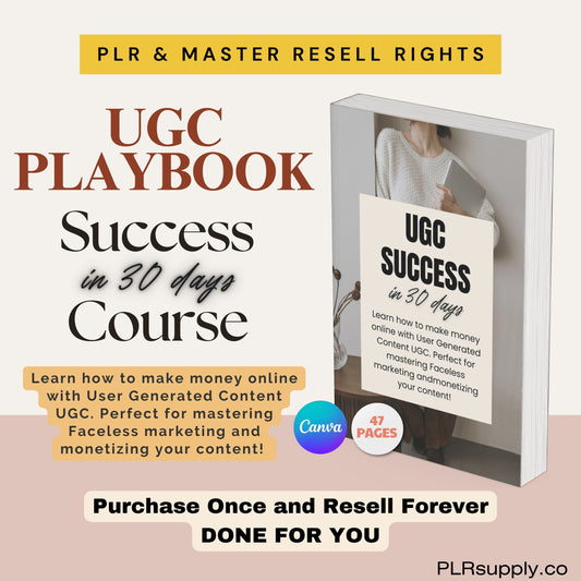 MRR UGC Guide PLR Course Done For You Plr Digital Products- DFY Digital Product