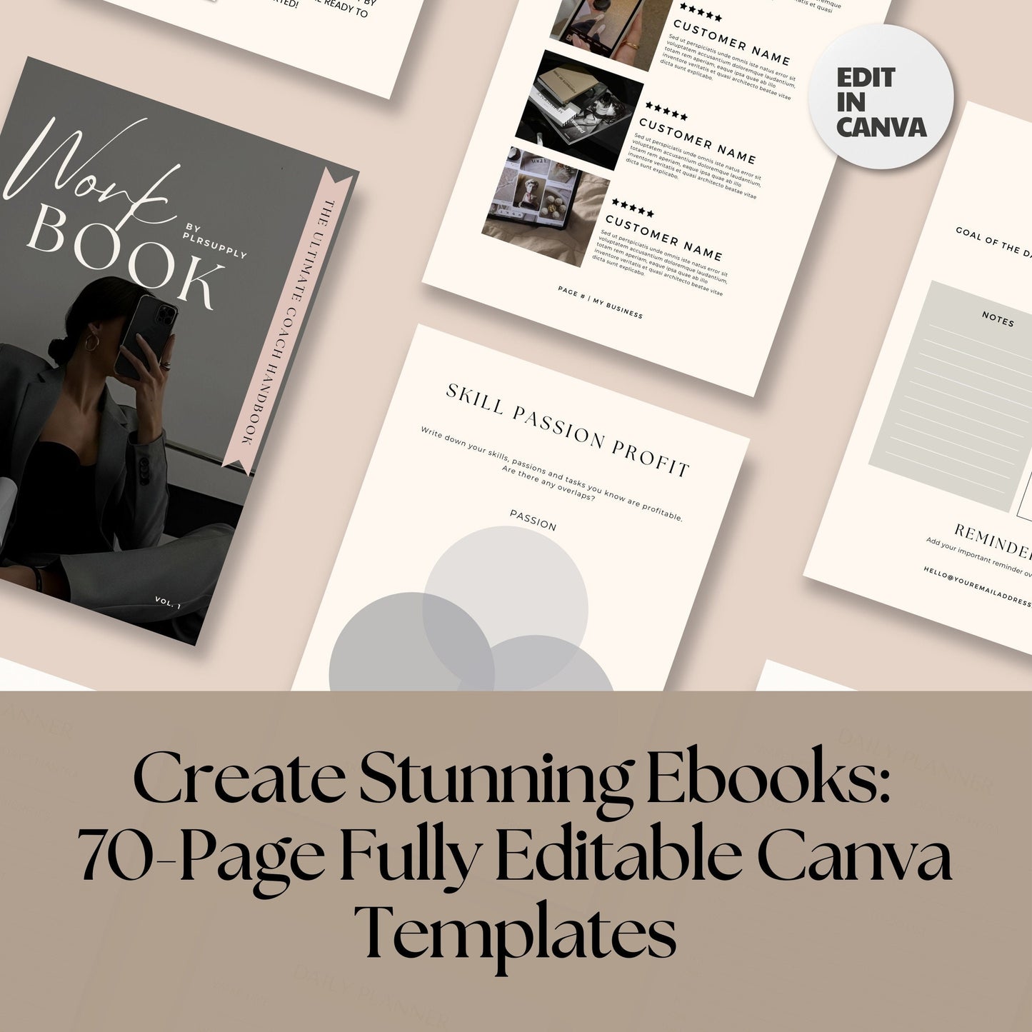 Ebook Template Coaching Workbook Canva Template