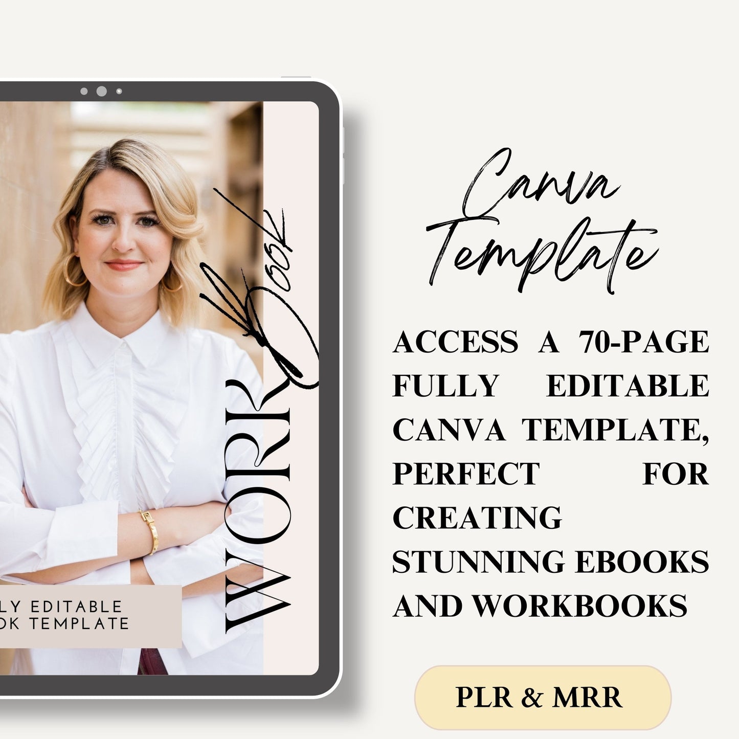 MRR Workbook Coaching Template Ebook Canva Template Resell Rights Life Coach Branding Kit