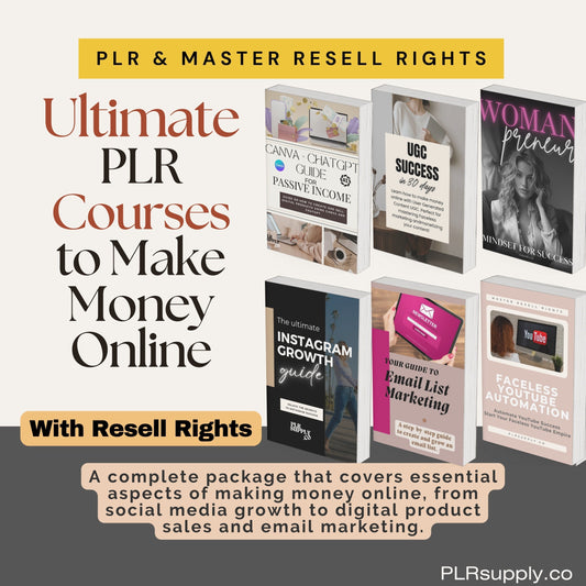 Digital Marketing PLR Courses to Make Money Online MRR Faceless Marketing