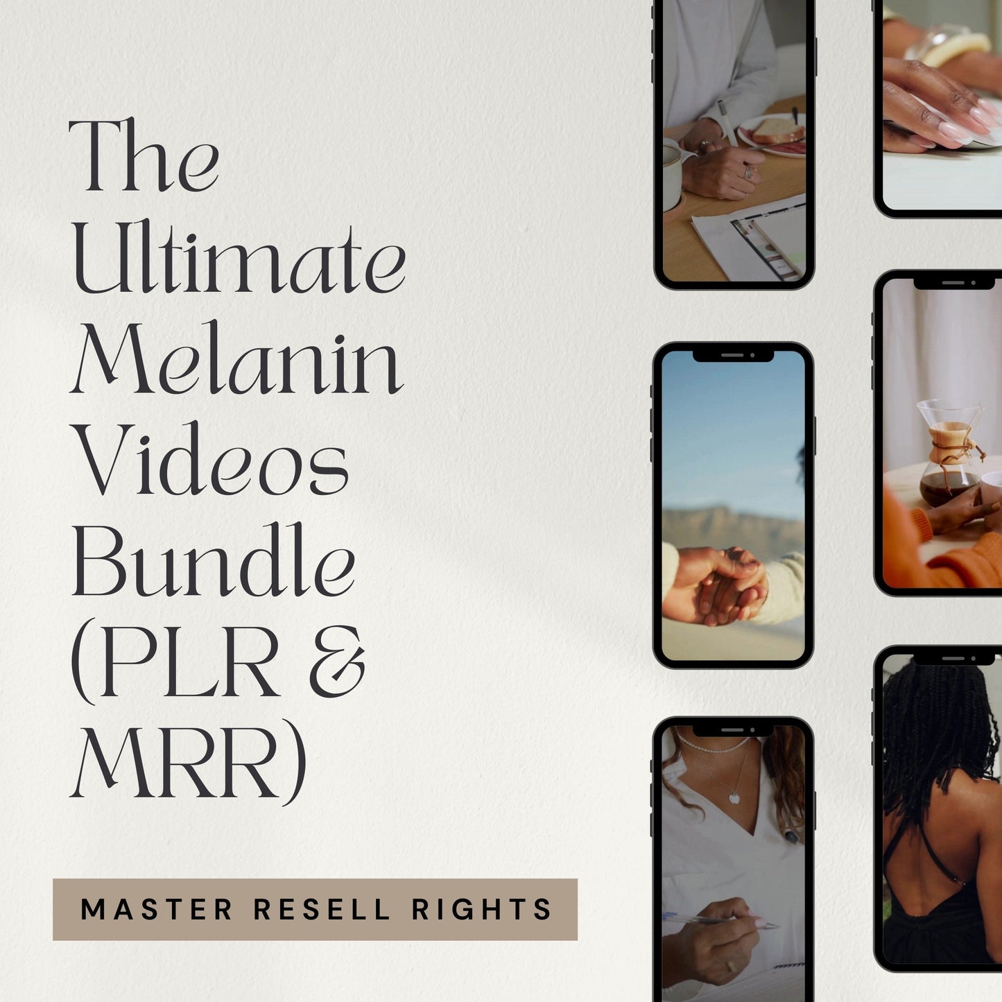 MRR Melanin Faceless Videos Master Resell Rights PLR Melanin Reels Black Women Videos