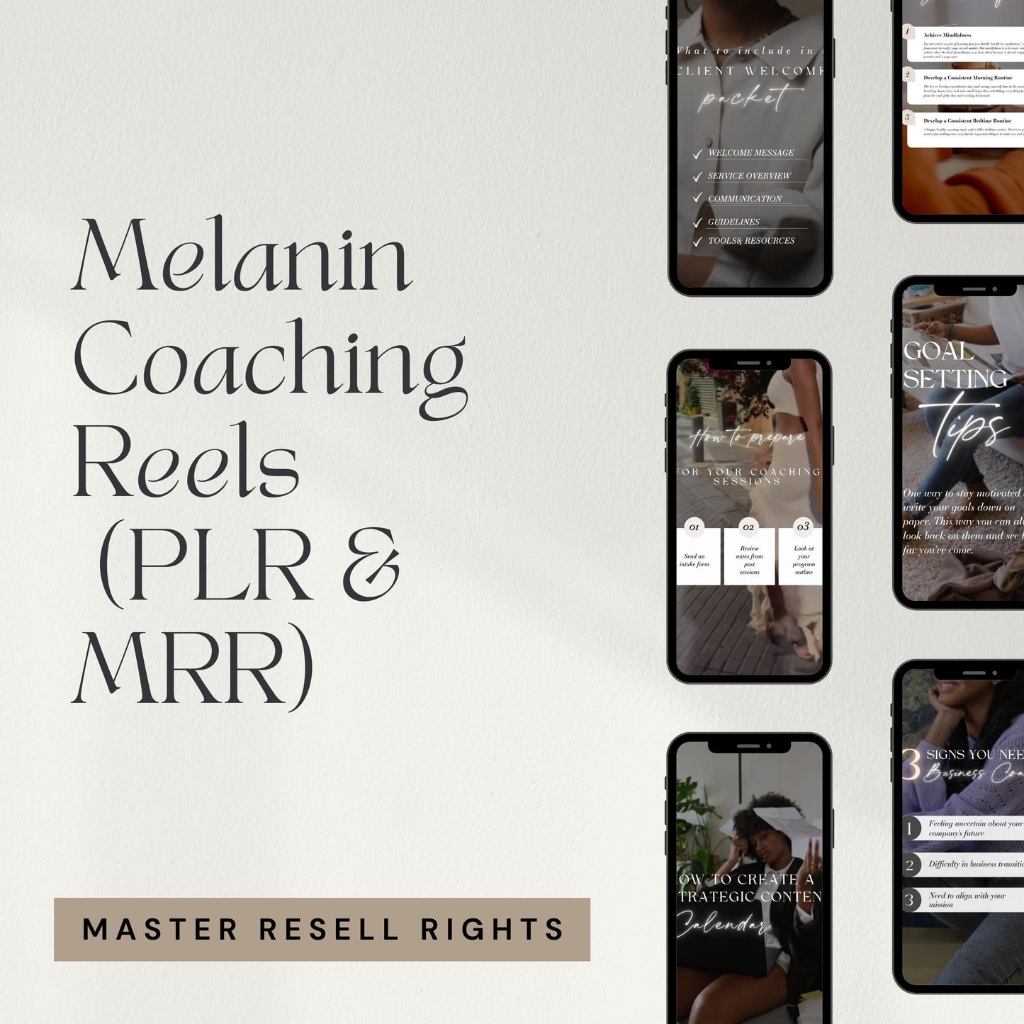 Melanin Faceless Reels Coaching Templates Resell Rights Black Women Videos MRR Reels