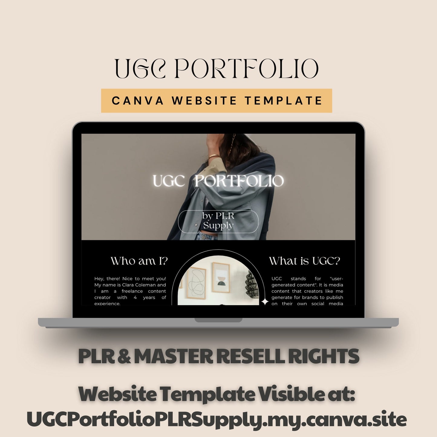 Canva Website Template UGC Portfolio Template PLR Branding Kit Business Coach Website Template Master Resell Rights PLR Digital Products