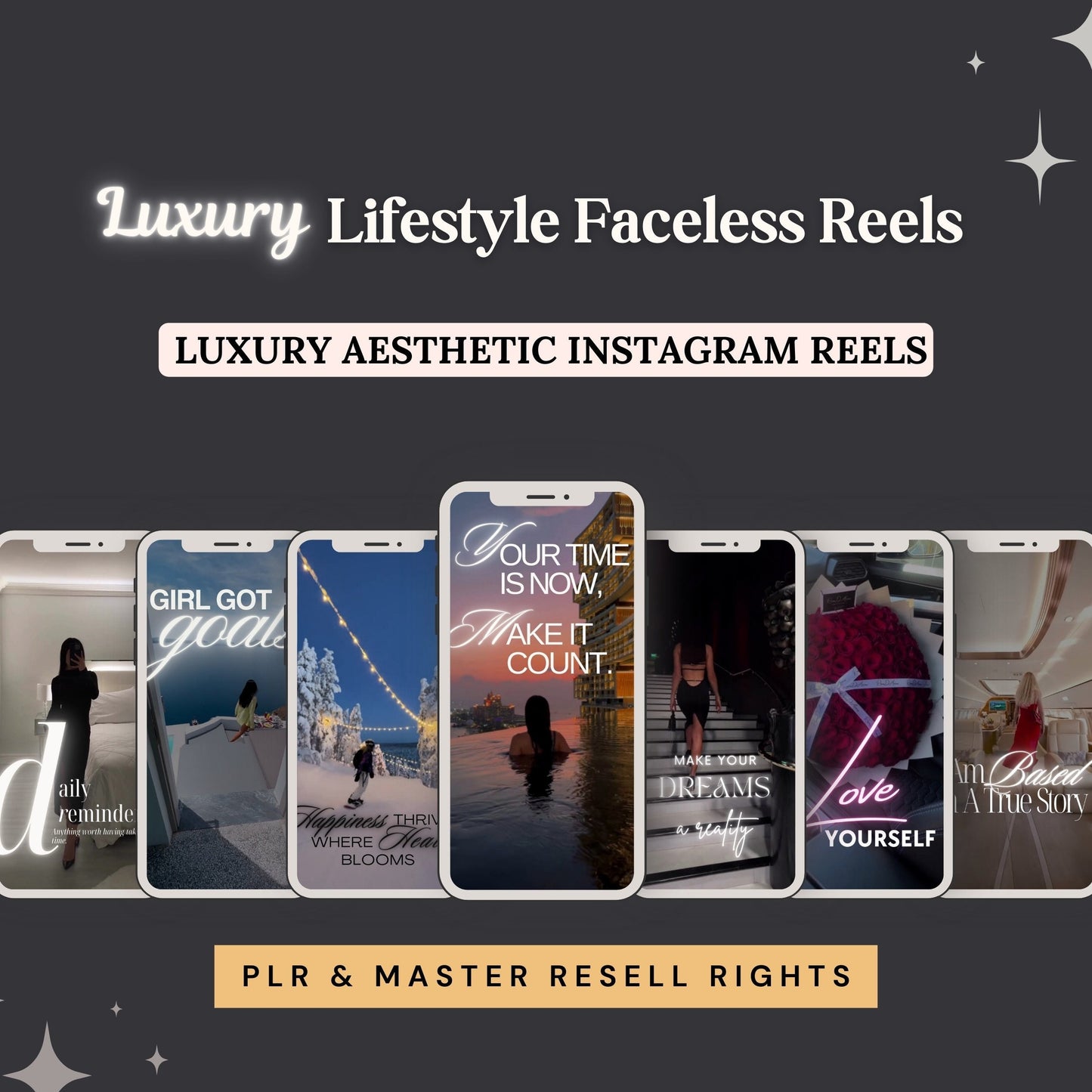 Faceless Reels Bundle MRR Instagram Reels Master Resell Right Luxury