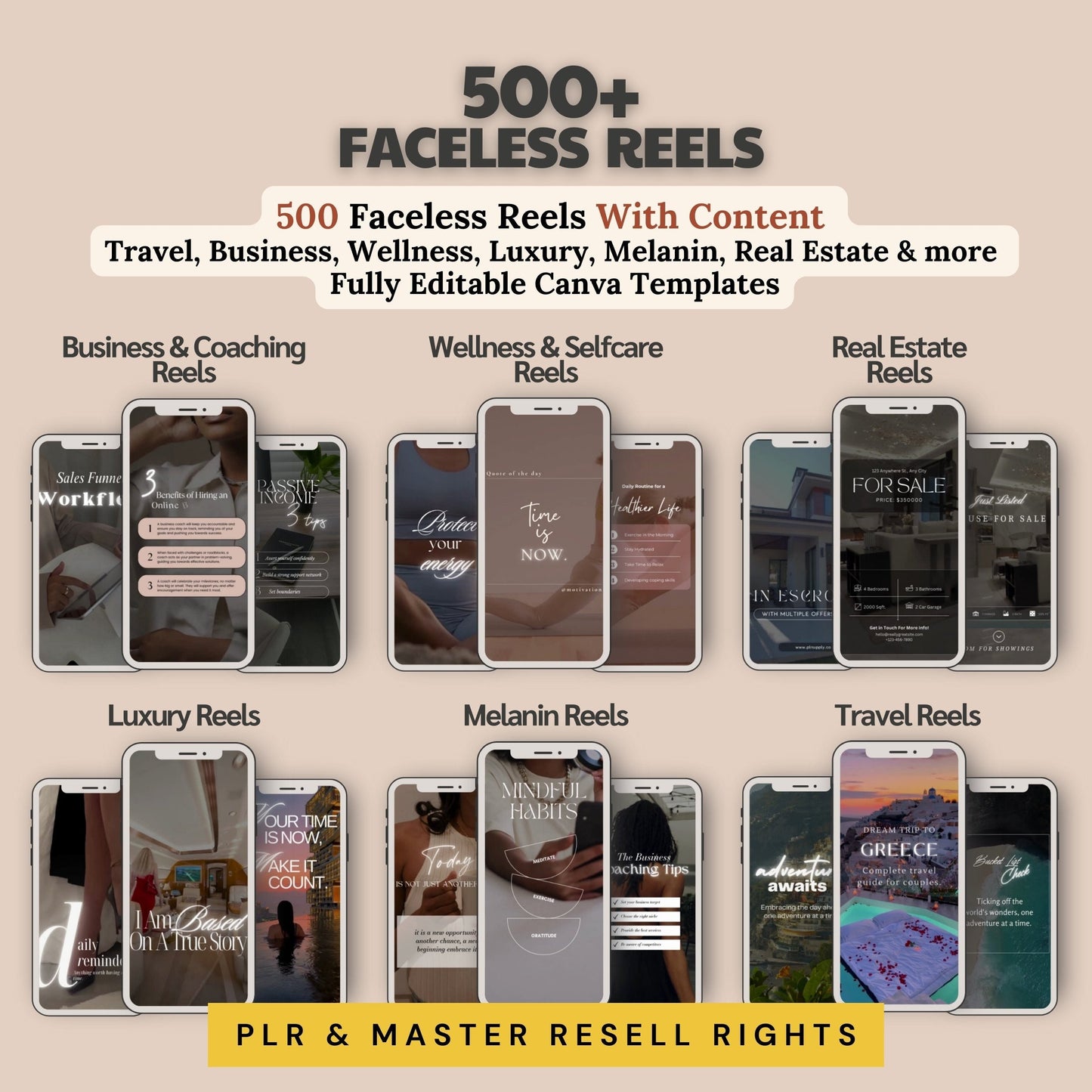 Faceless Reels Bundle MRR Instagram Reels Master Resell Right Luxury