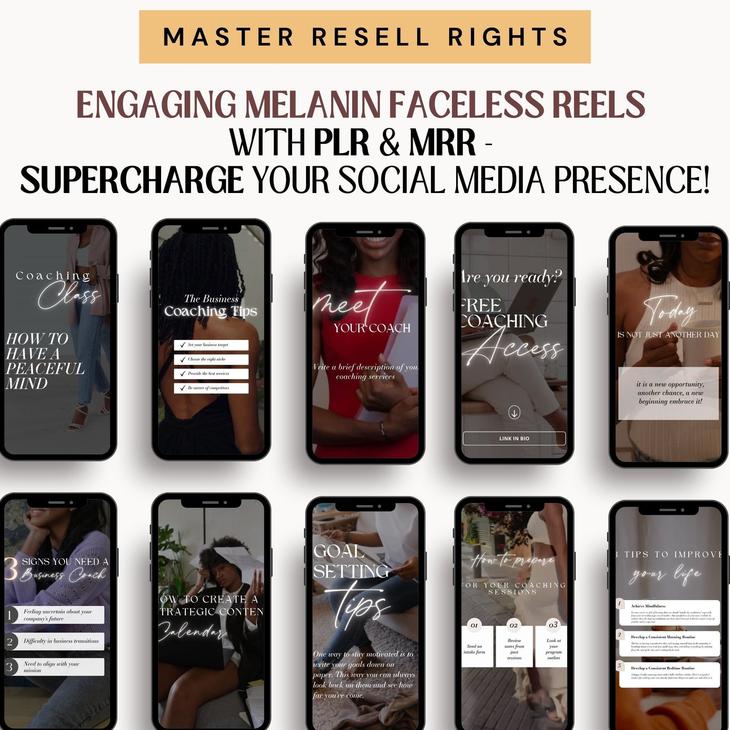 Faceless Reels Bundle MRR Instagram Reels Master Resell Right Luxury