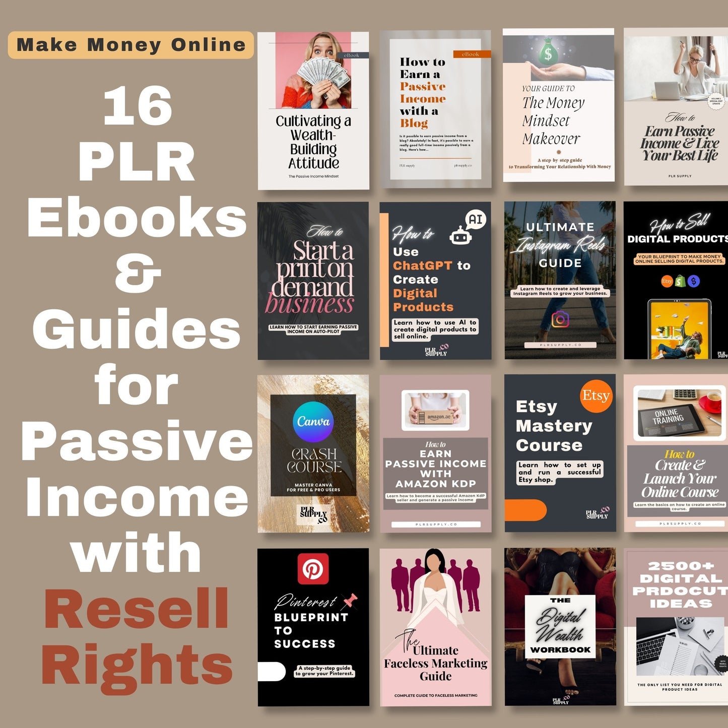 PLR Course Bundle for Passive Income Master Resell Rights Digital Marketing MRR Digital Products