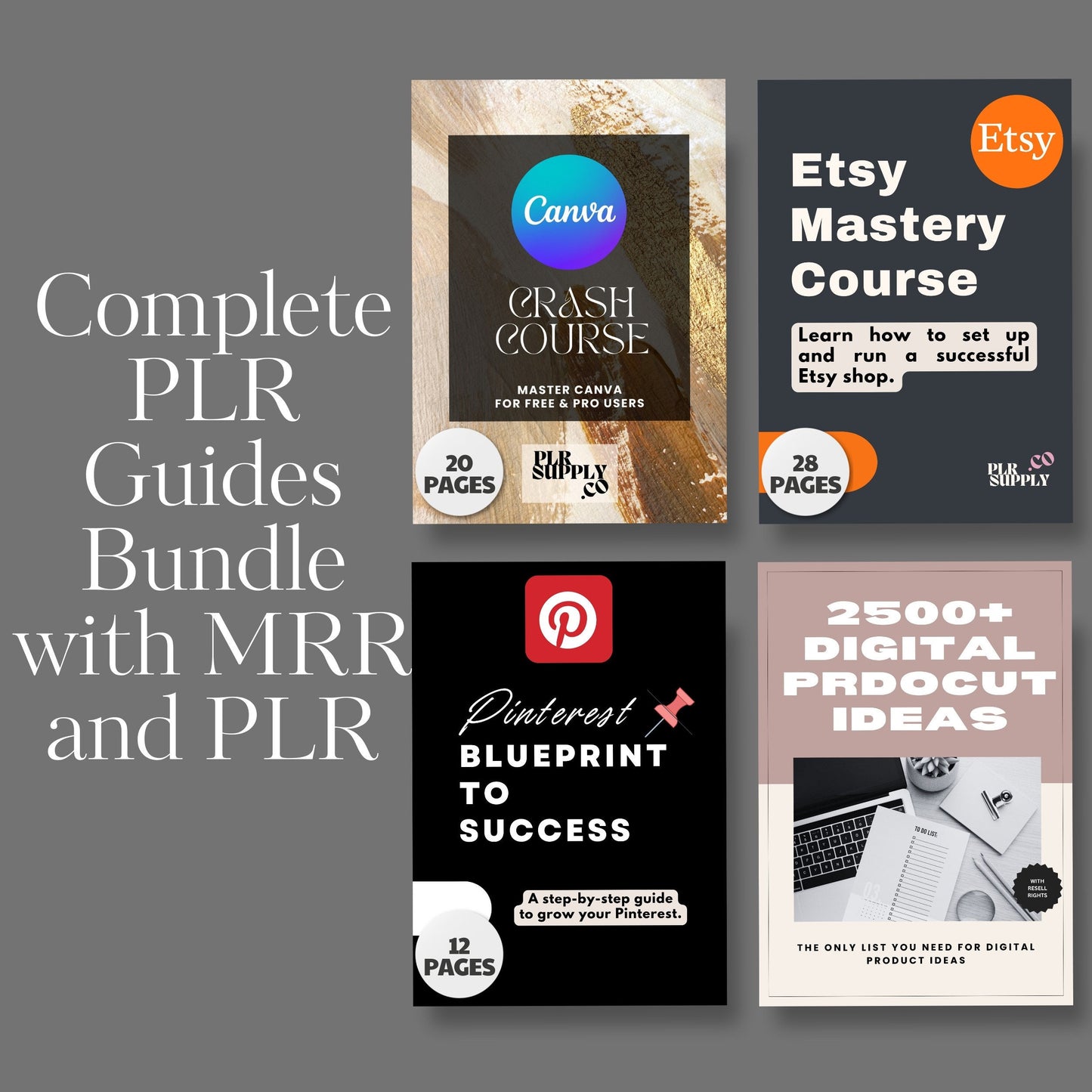 PLR Course Bundle for Passive Income Master Resell Rights Digital Marketing MRR Digital Products