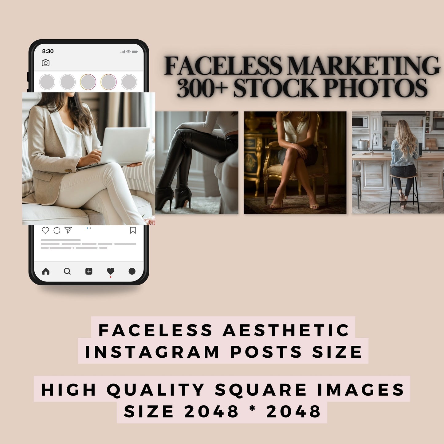 MRR Faceless Instagram Posts Stock Photos Faceless Marketing AI Images