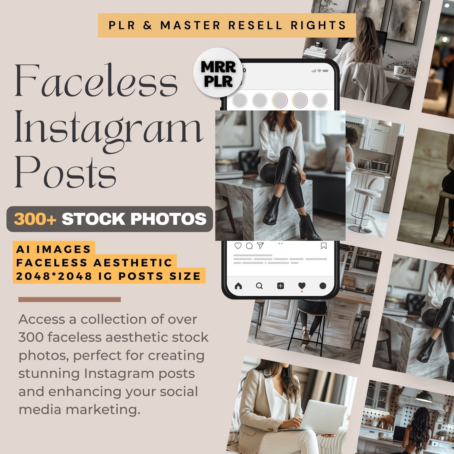 MRR Faceless Instagram Posts Stock Photos Faceless Marketing AI Images