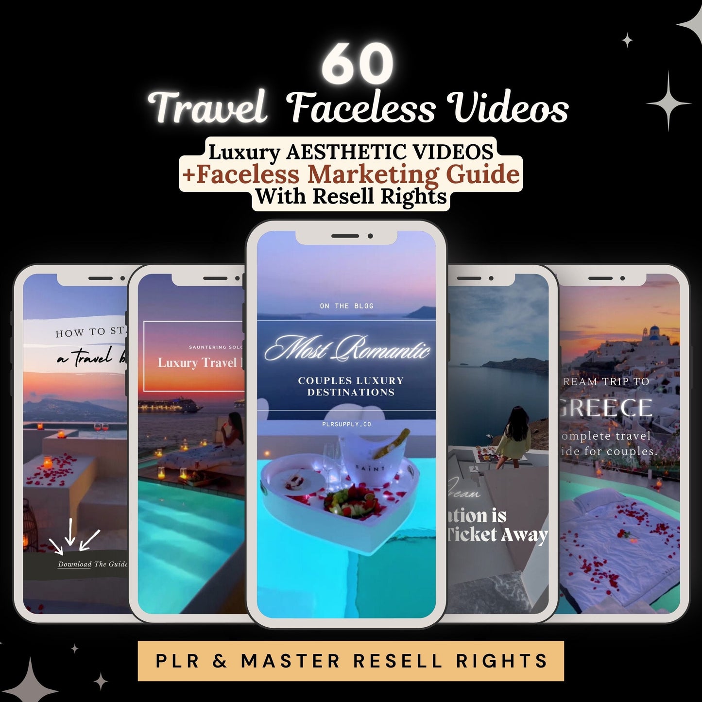 Travel Reels Faceless Luxury Travel Reels MRR Instagram Template Travel Influencer Luxury Reels