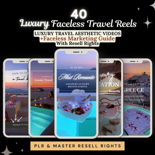 Faceless Luxury Travel Reels MRR Instagram Template Travel Influencer Luxury Reels