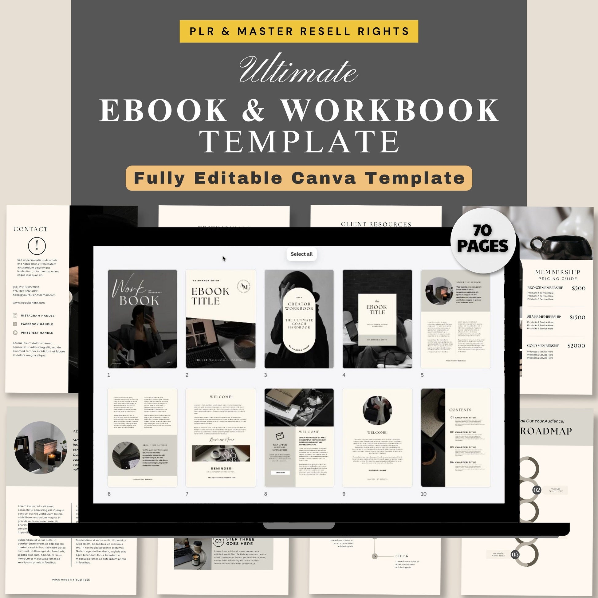 Ebook Template Coaching Workbook Canva Template