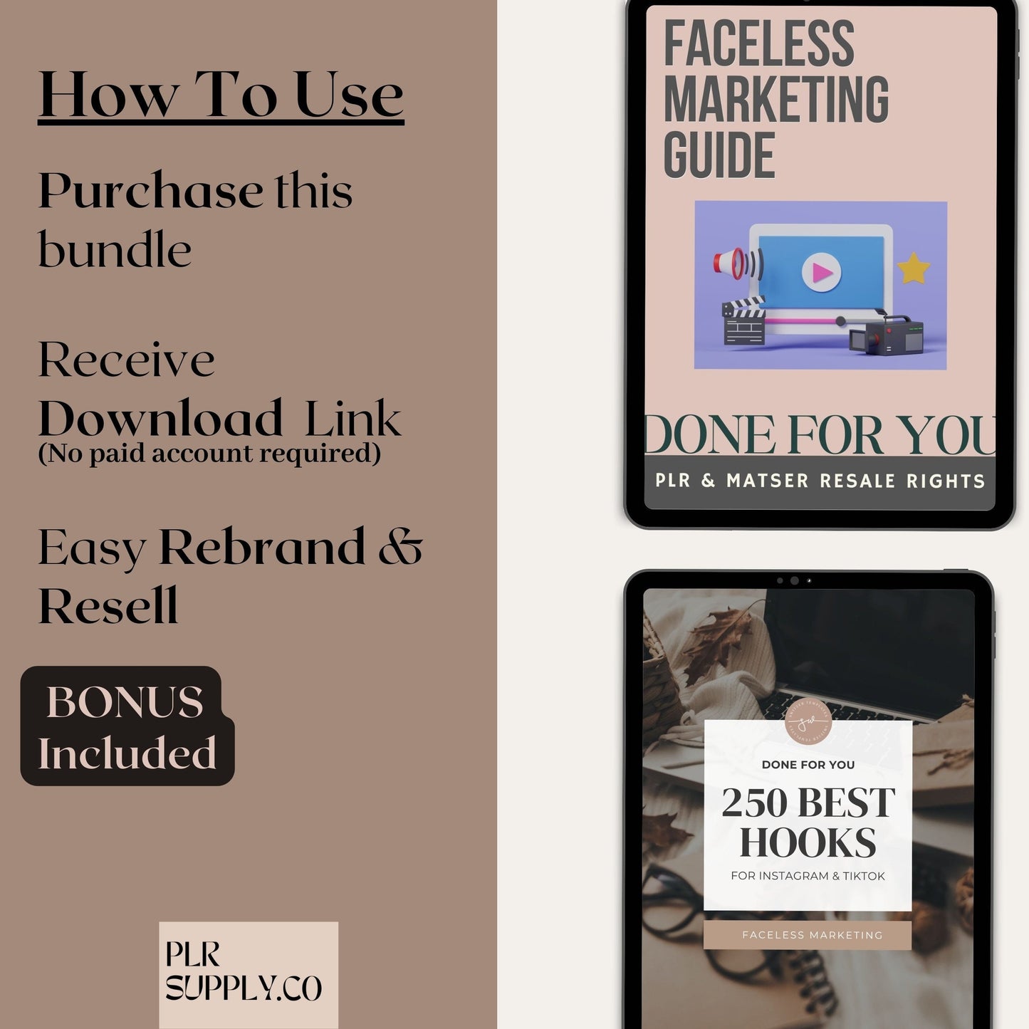 Faceless Reels Bundle MRR Instagram Reels Master Resell Right Luxury