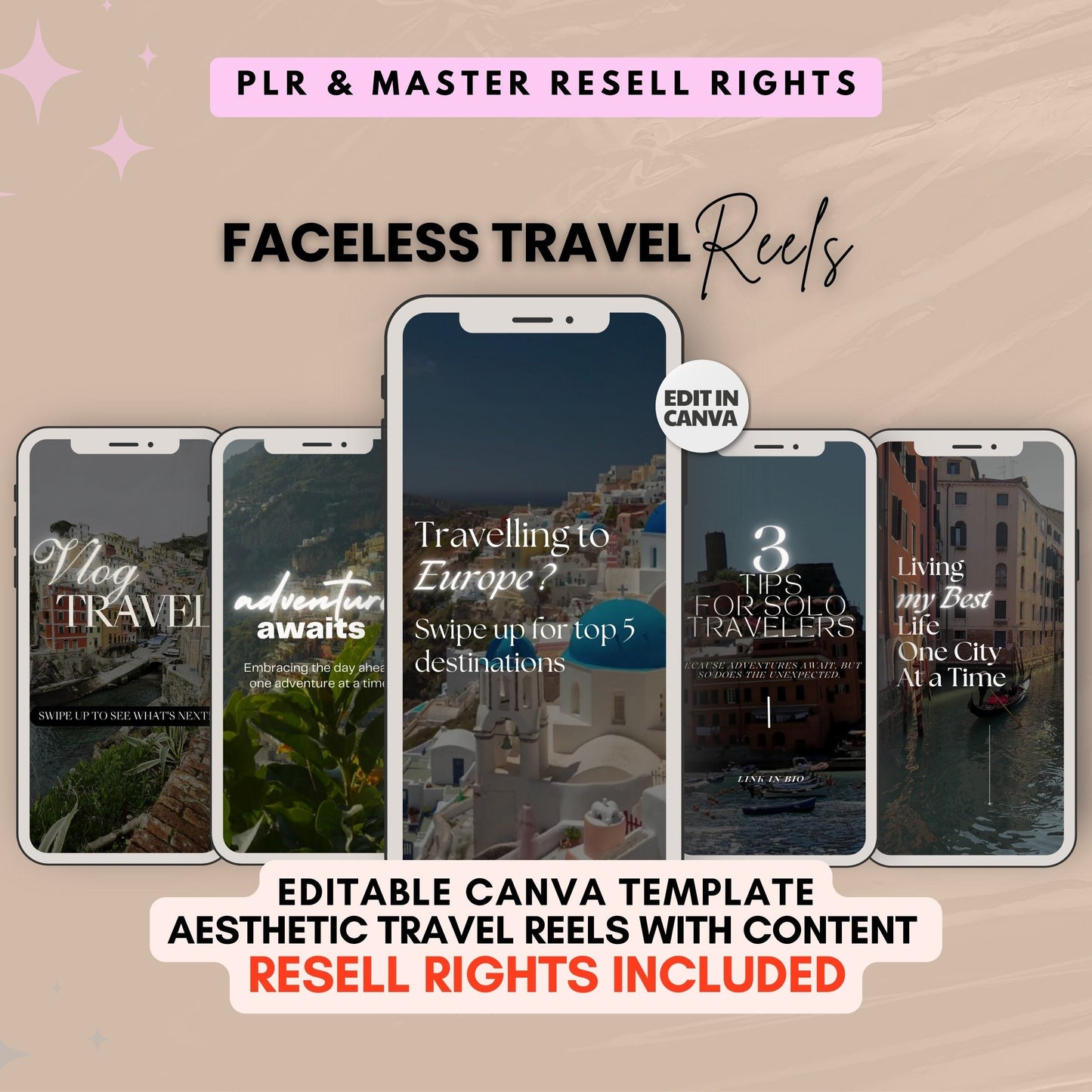 Faceless Reels Bundle MRR Instagram Reels Master Resell Right Luxury