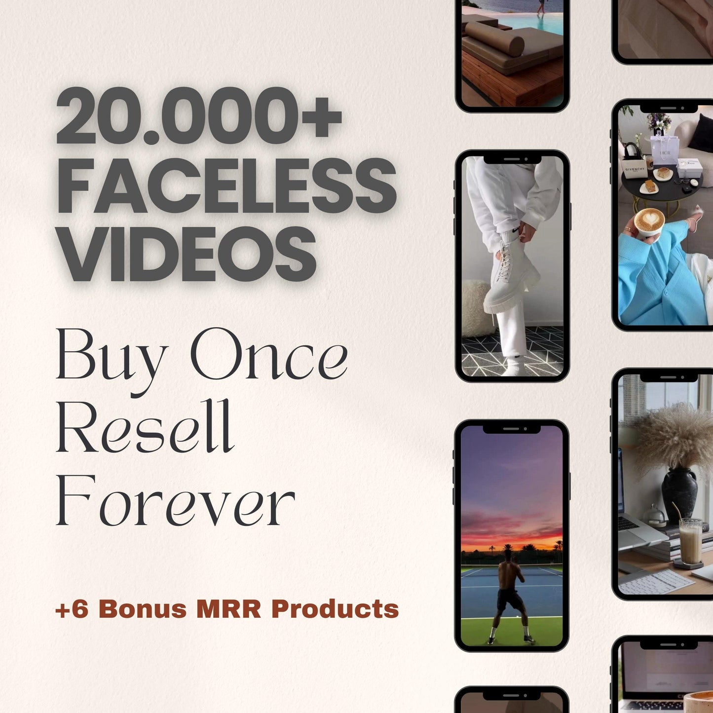 Ultimate Faceless Videos Bundle MRR Faceless Marketing Mobile Videos