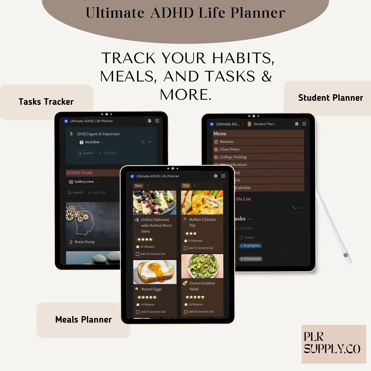 ADHD Notion Template ADHD Life Planner Master Resell Rights