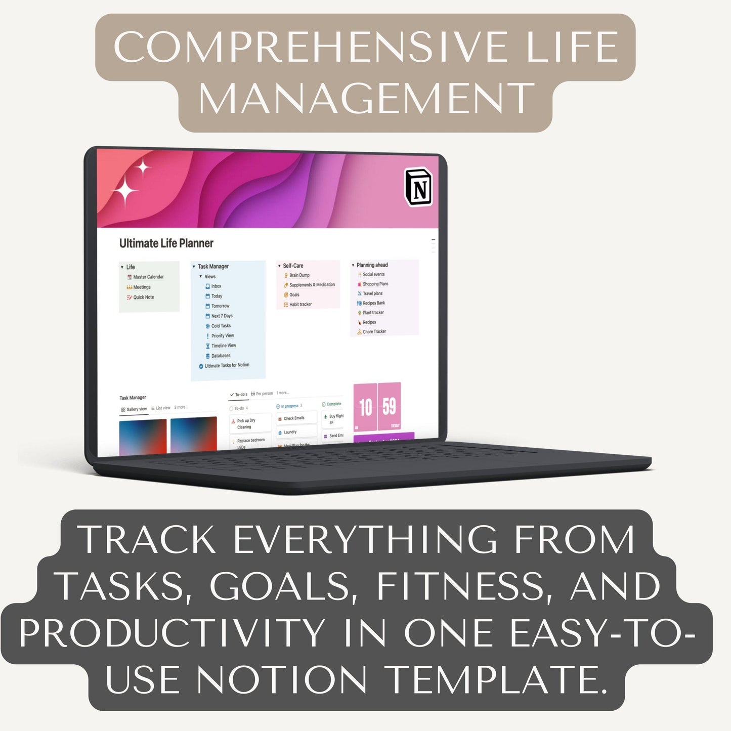 Notion Template Life Planner MRR Notion Planner Master Resell Rights