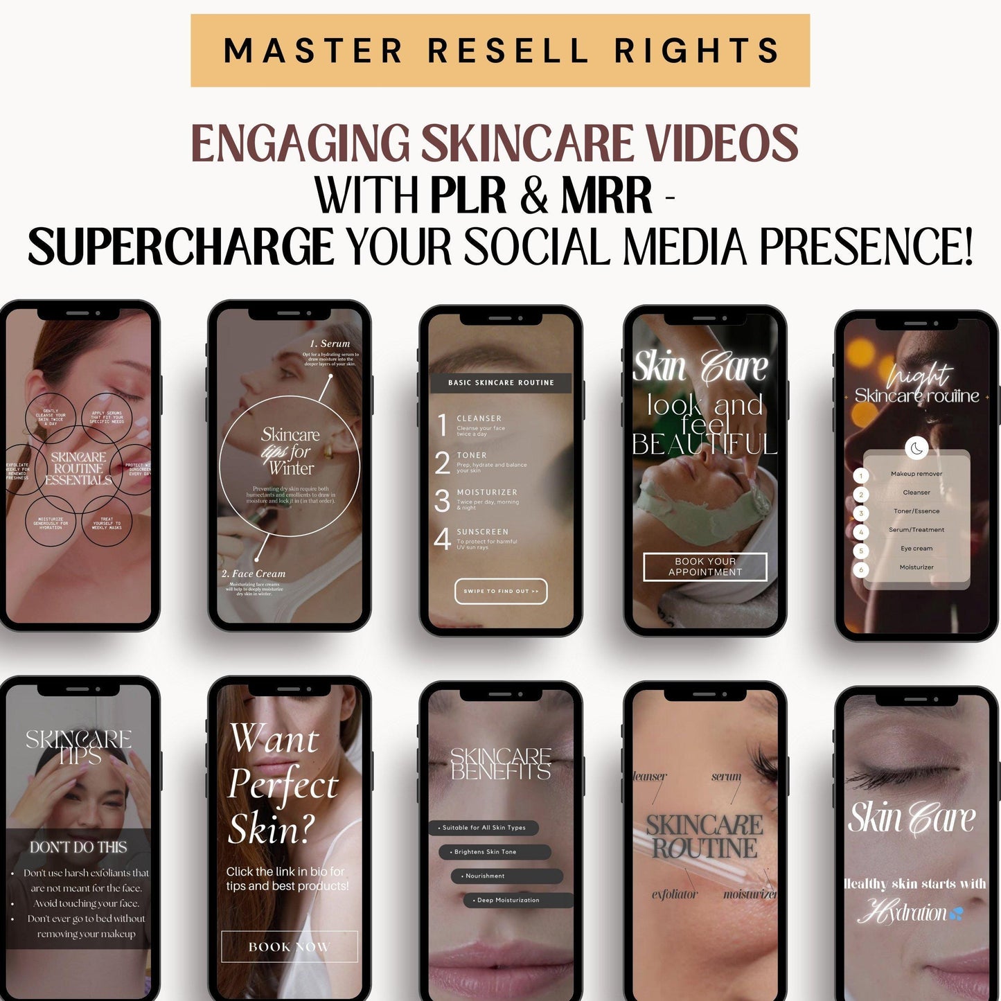 Skincare Instagram Reels Esthetician Templates with Resell Rights