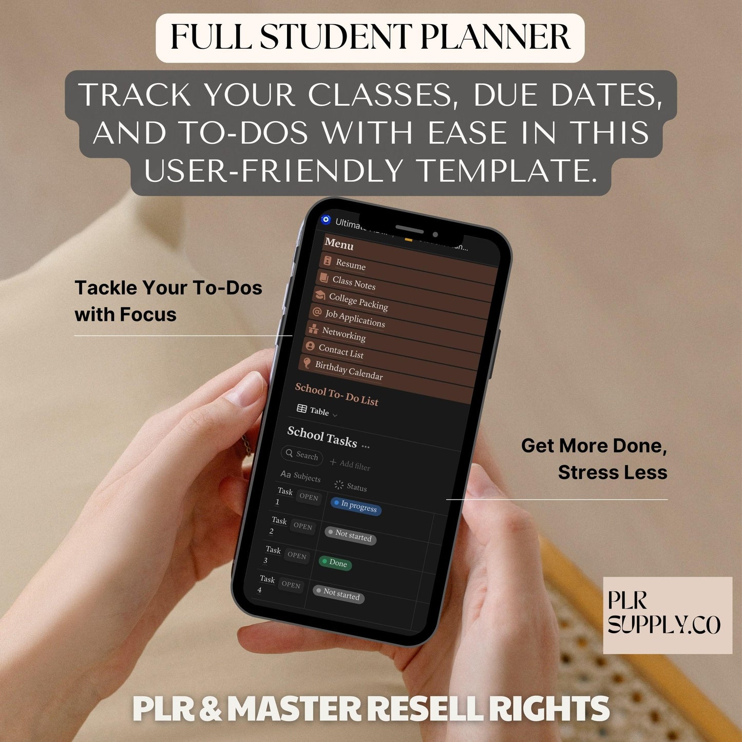 ADHD Notion Template ADHD Life Planner Master Resell Rights