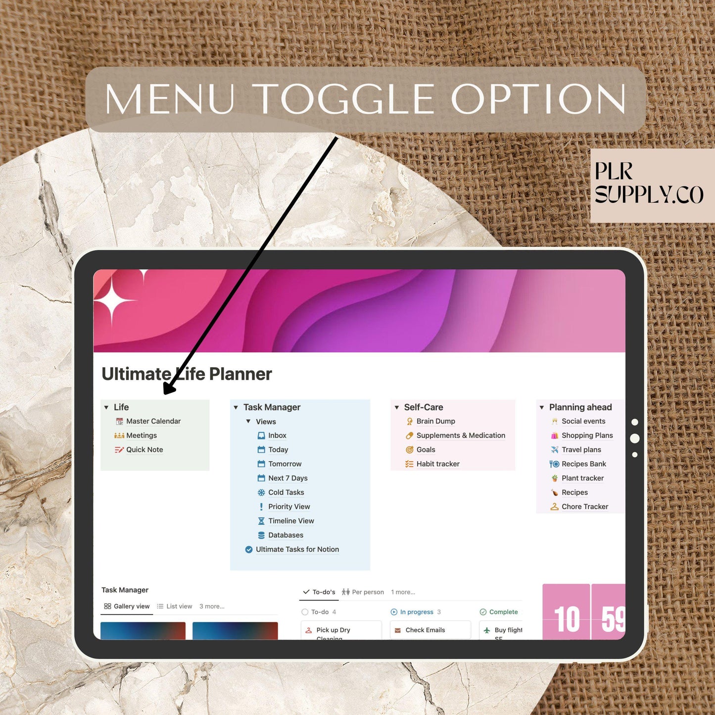 Notion Template Life Planner MRR Notion Planner Master Resell Rights